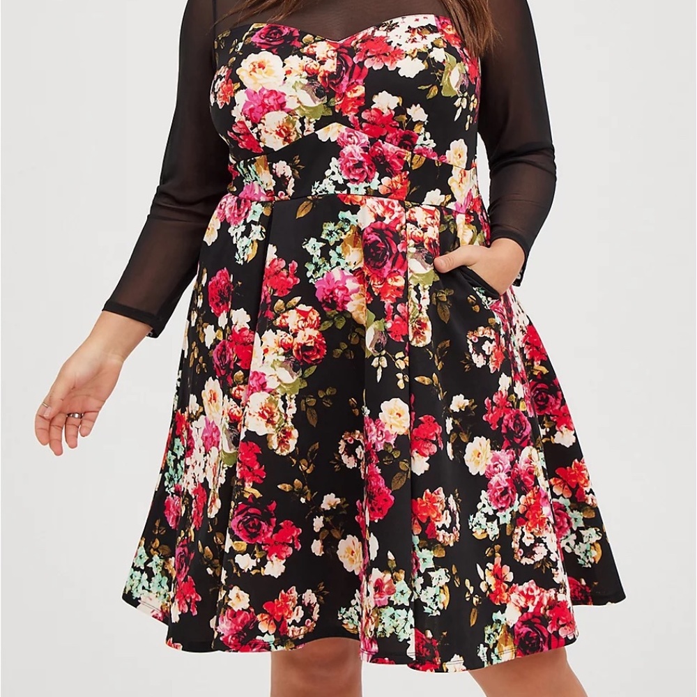 FIT & FLARE SCUBA MINI DRESS